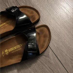 Birkenstock Women's Black Patent Arizona Two-Strap Sandals